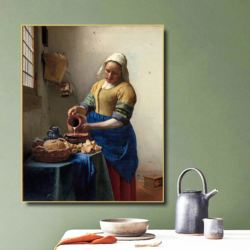 Mädchen mit einem Perlenohrring Poster Johannes Vermeer Niederländisches Goldenes Zeitalter Malerei Fein Kunst Leinwand Drucke Klassische Malerei Für Wohnzimmer Esszimmer Dekor | Brehn