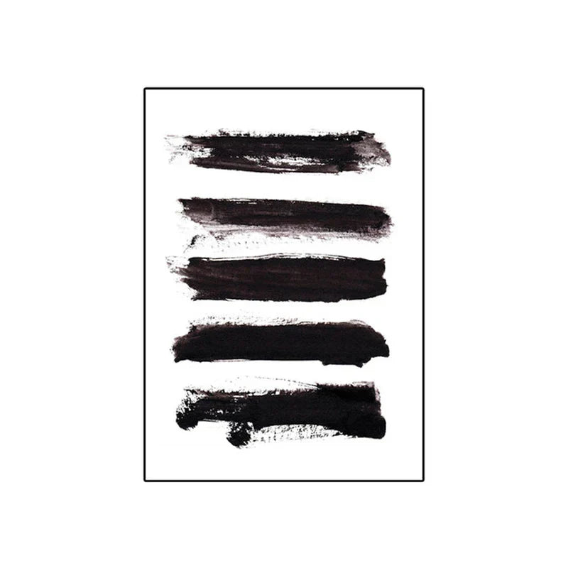 Schwarz Weiß Wandkunst Minimalistisch Abstract Tinte Pinsel Striche Fine Art Leinwanddrucke Poster Bilder Für Wohnzimmer Home Office Kunst Dekor | Brehn
