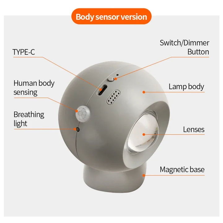 Rotierende Mini-Magnetische Wiederaufladbare Wandlampe | Brehn