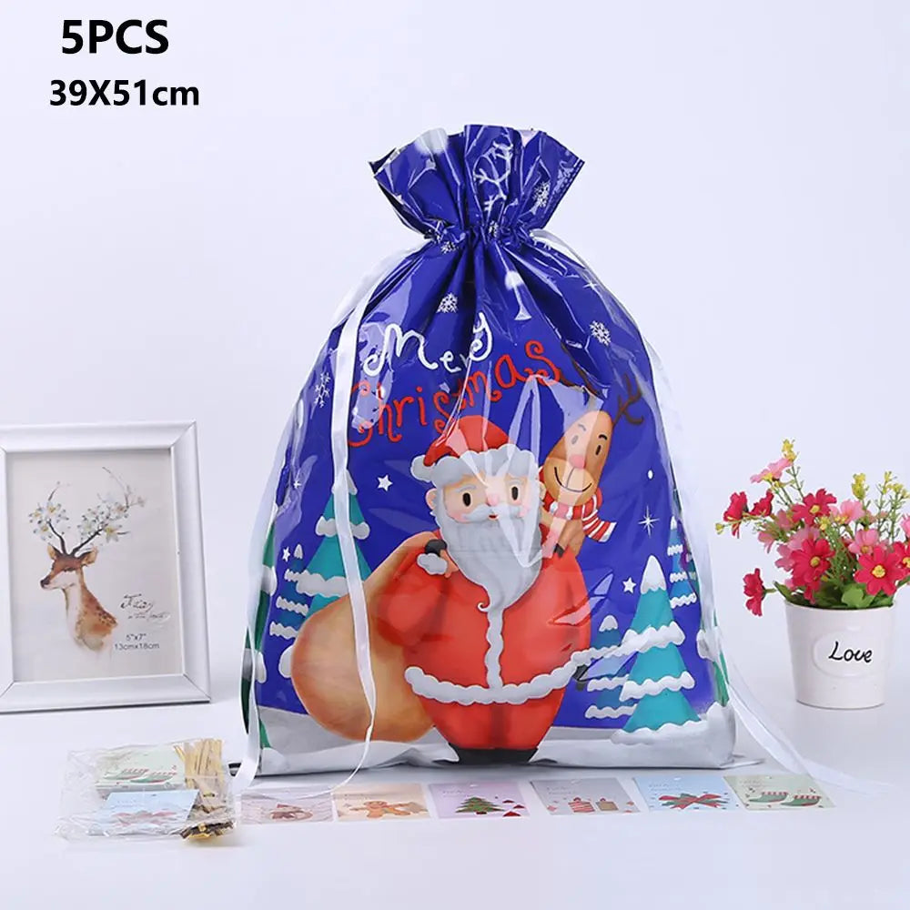 5 Geschenktüten mit Kordelzug