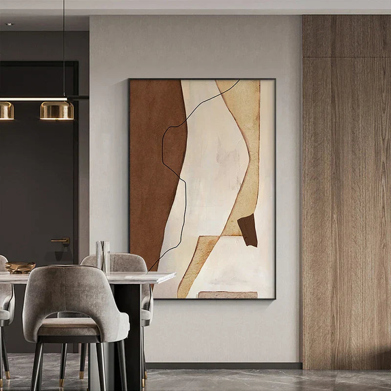 Nordic Abstract Braun Beige Geometrisch Farbblock Wandkunst Feine Kunst Leinwanddrucke Neutrale Töne Bilder Für Wohnzimmer Büro Dekor | Brehn