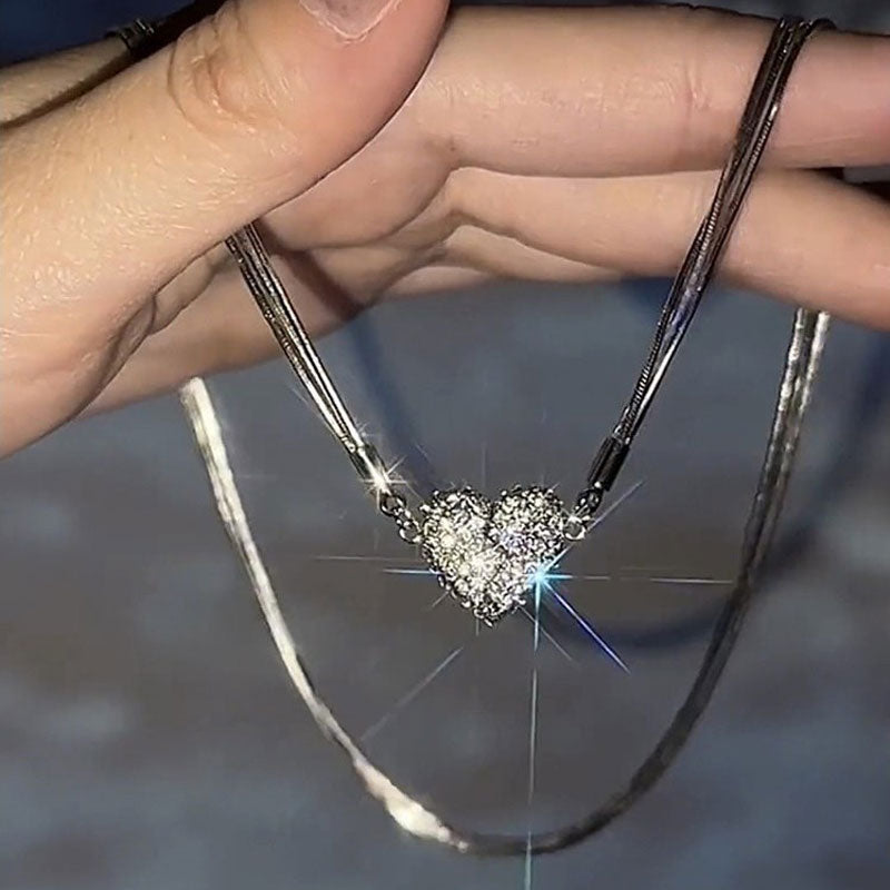 Brehn | Eis Liebe Magnetische Zirkon Herz Necklace