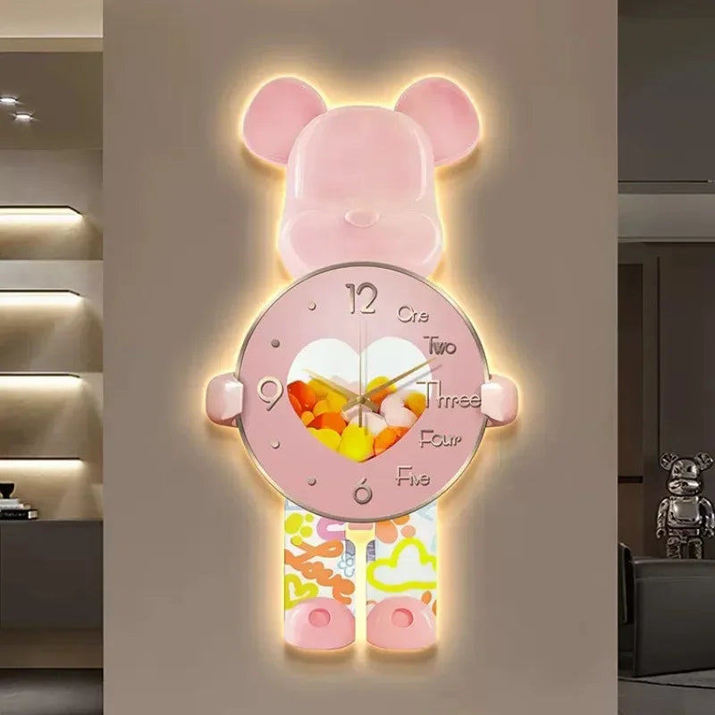 Glühender Stern Bär LED Wanduhr
