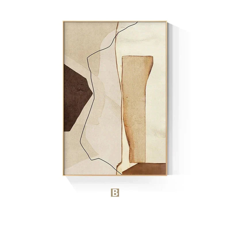 Nordic Abstract Braun Beige Geometrisch Farbblock Wandkunst Feine Kunst Leinwanddrucke Neutrale Töne Bilder Für Wohnzimmer Büro Dekor | Brehn