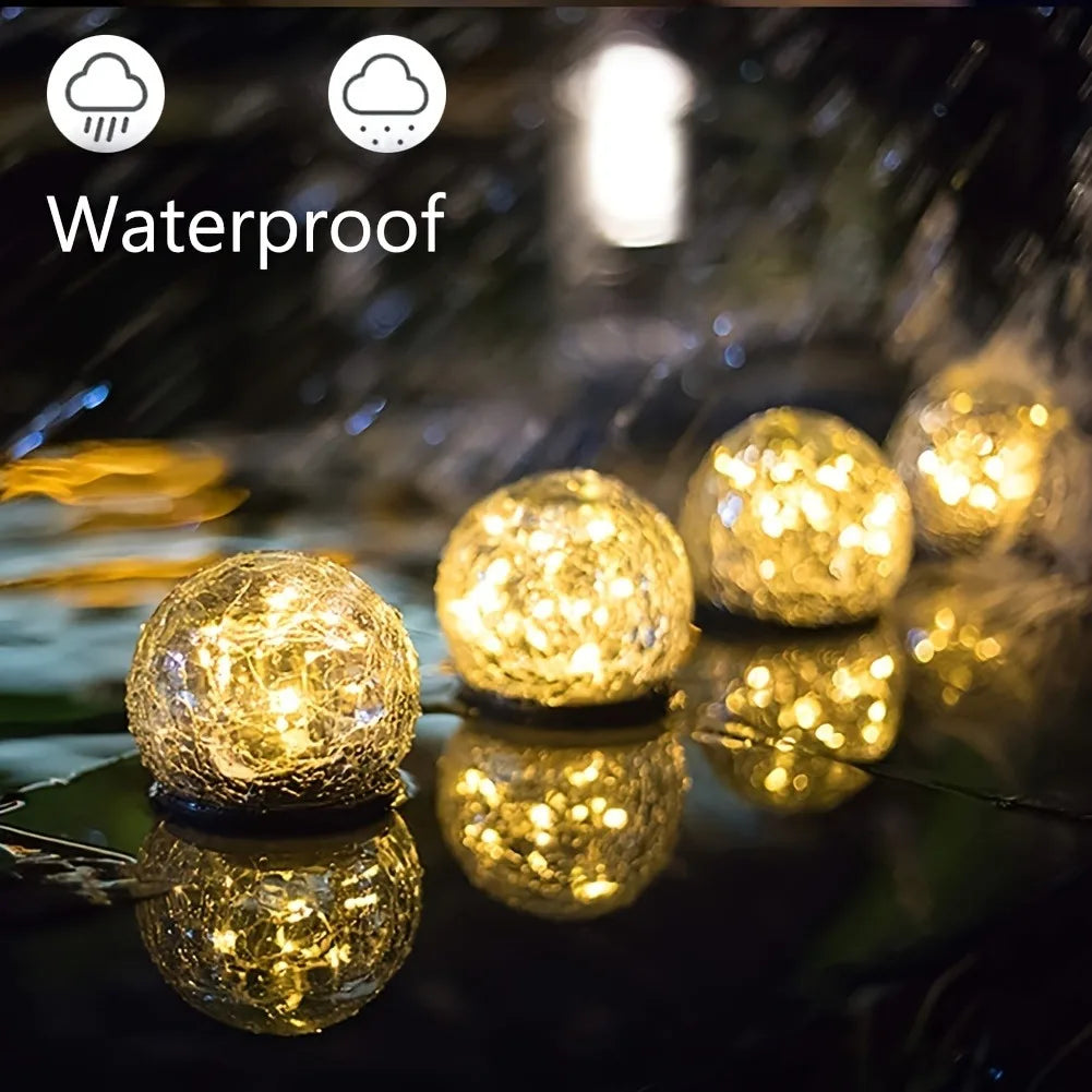 Brehn | Solarbetriebene Glaskugel Magisches Gartenlicht