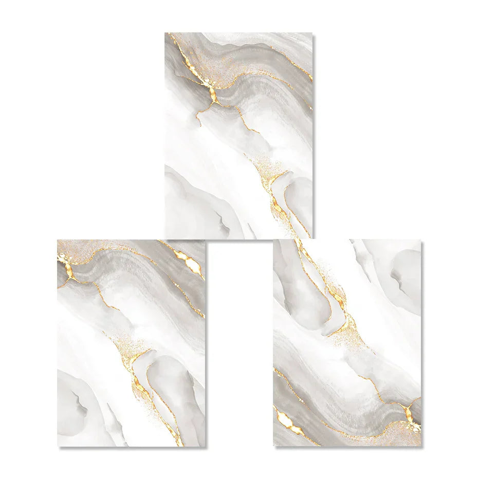 Leichte Luxus Gold Grau Marmor Druck Wandkunst Feine Kunst Leinwanddrucke Poster Abstrakte Minimalistische Bilder Für Moderne Wohnzimmerdekoration | Brehn