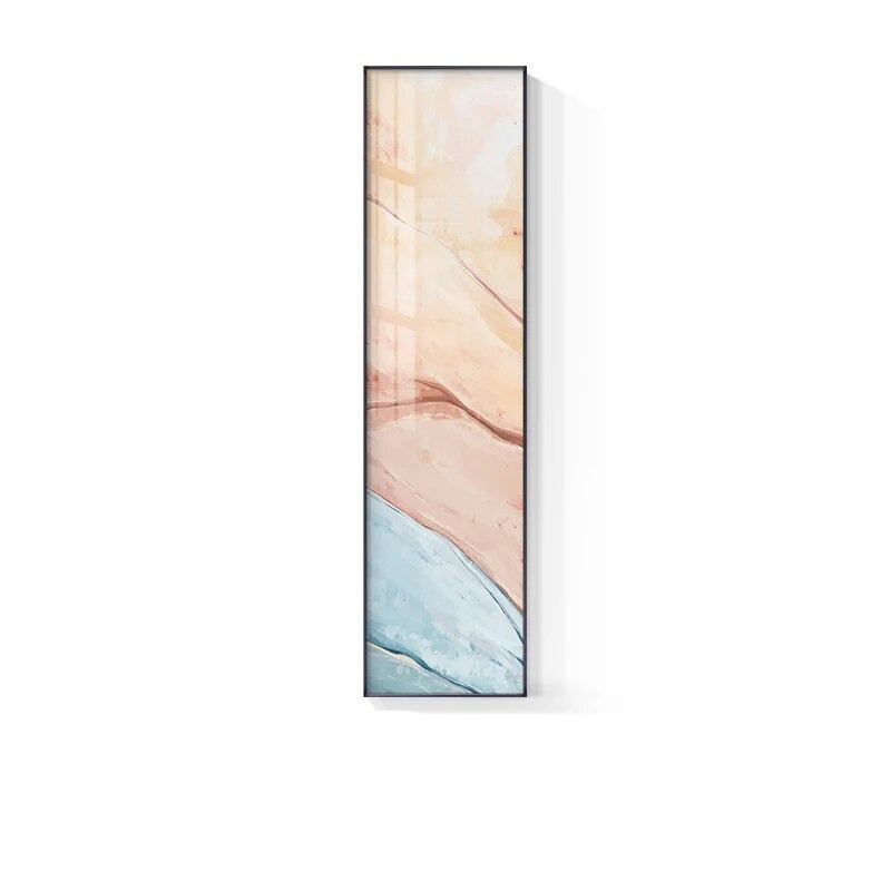 Marmor Druck Abstract Vertikale Format Wandkunst Blau Pastell Rosa Bilder Für Modernes Wohnzimmer Schlafzimmer Eingangsbereich Wanddekoration | Brehn