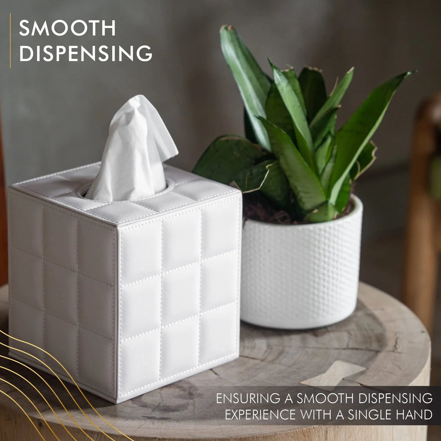 Stylische leichte Luxus-Leder-Taschentuchbox für Couchtisch Esszimmer Tisch Serviettenspender für Büro Schreibtisch Wohnzimmer Nordic Home Dekor Zubehör für modernes Wohnen | Brehn