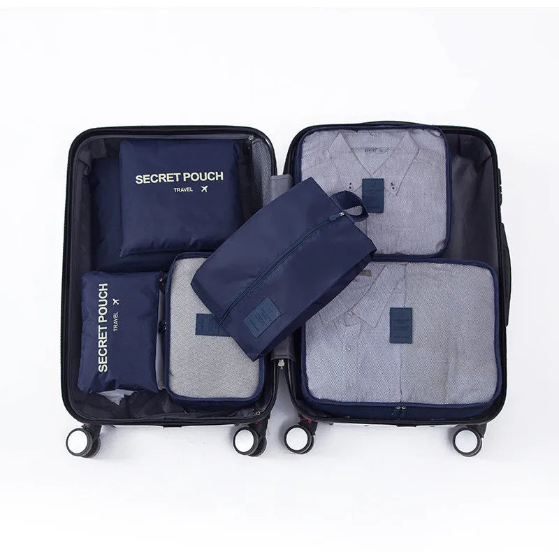 Brehn | TRAVORO Packwürfel Set | 6-teilig | Wasserdicht & Extra Volumen | Koffer Organizer für Herren