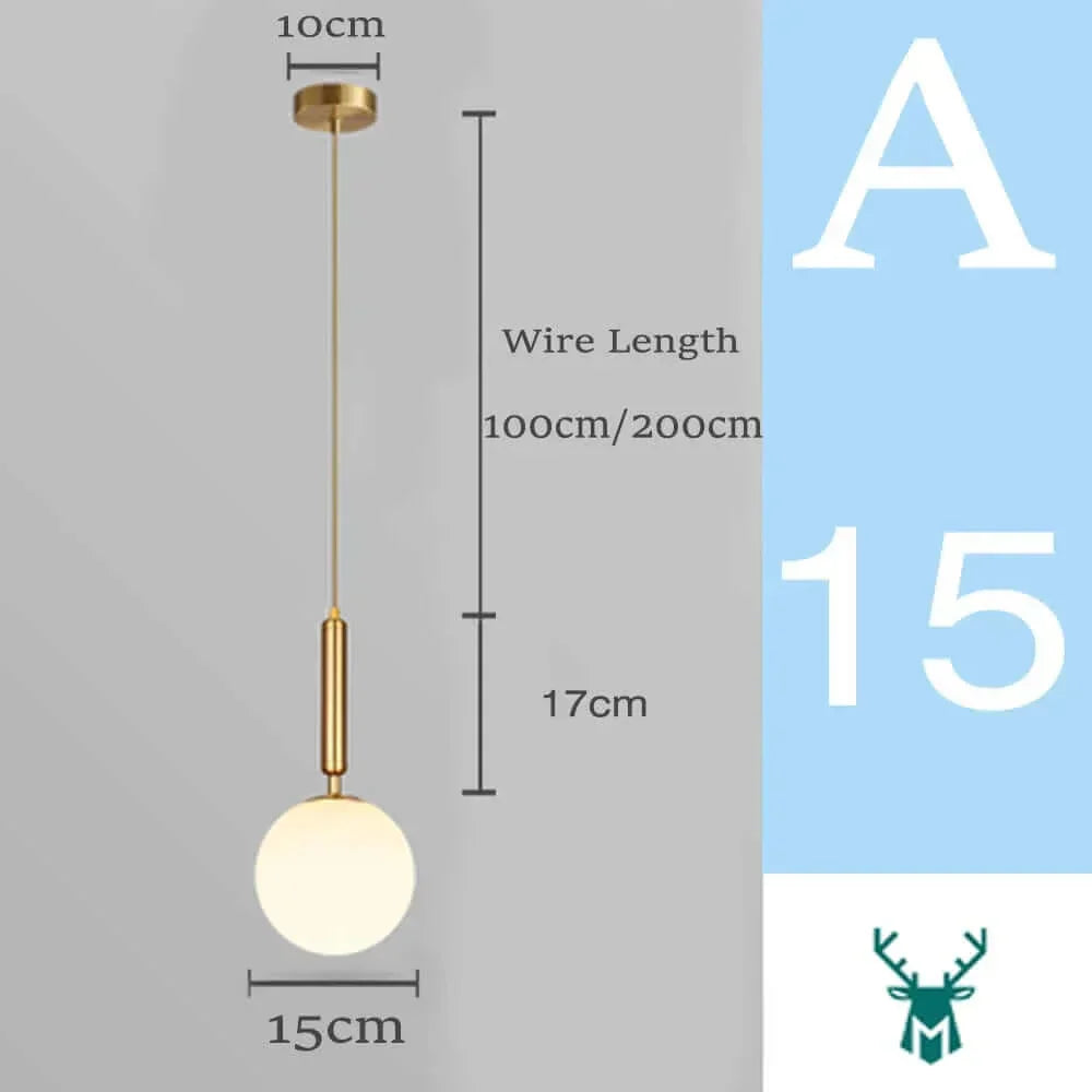 Brehn | Mid-Century Modern Glas Ball Pendelleuchte