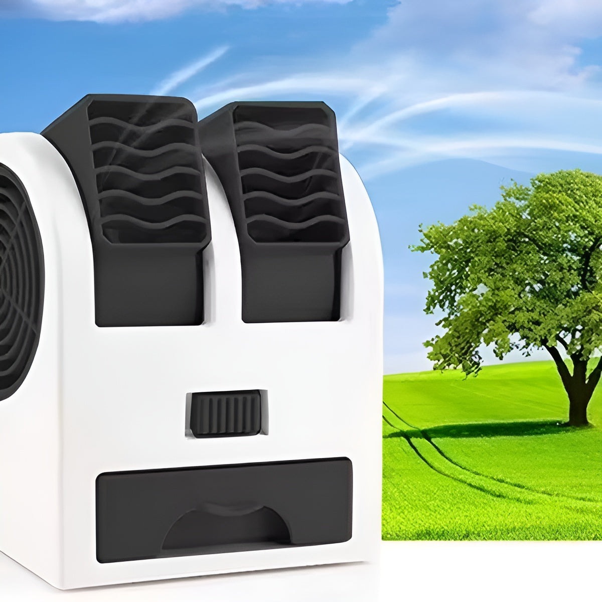 Dual-Outlet Turbo-Kühlungs-Schreibtisch-Luftbefeuchter-Lüfter | Brehn