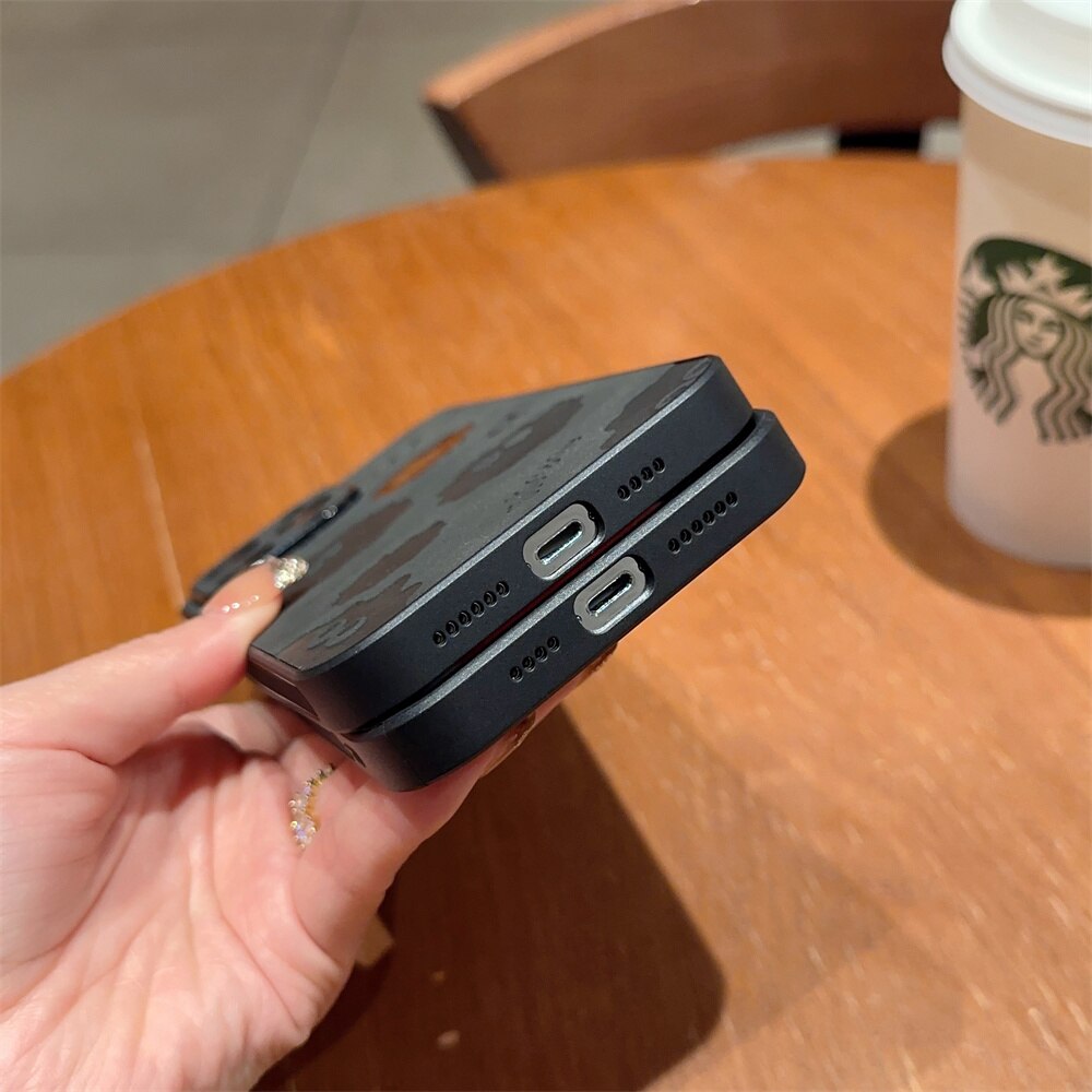 Brehn | Süßes Monster Stoßfestes Leder iPhone Etui