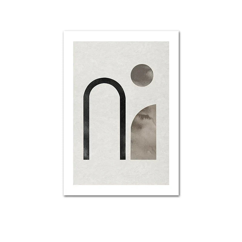 Skandinavische Minimalistische Geometrische Dunkle Neutrale Farben Wandkunst Fine Art Leinwanddrucken Moderne Abstrakte Bilder Für Wohnzimmer Wohnkultur | Brehn