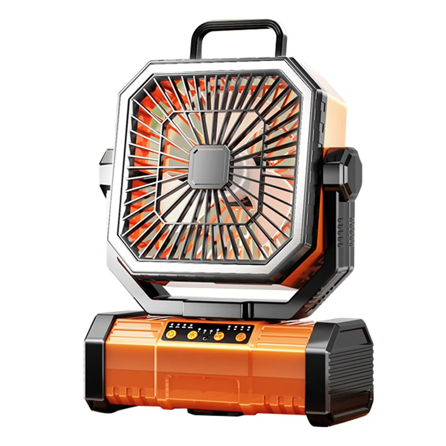 Wiederaufladbarer Campingventilator mit 20000mAh Batterie, 4 Geschwindigkeiten und LED Laterne | Brehn