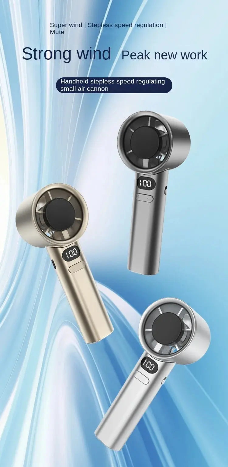 Tragbarer Mini bladeless Handventilator – USB wiederaufladbarer tragbarer persönlicher Ventilator mit 120-Geschwindigkeit Hochgeschwindigkeitsluftstrom, elektrischer Kühventilator | Brehn