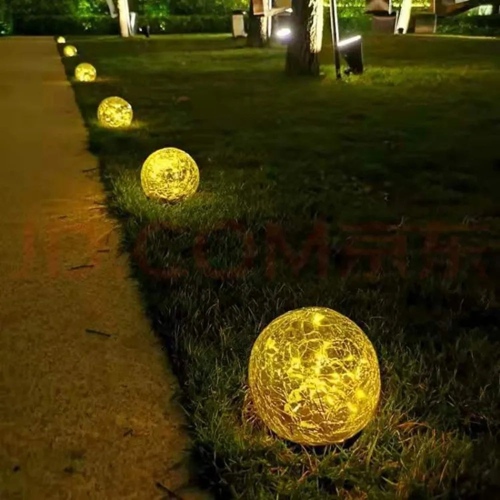 LED Gartenleuchten in Crackle-Glas Optik – Solar Kugellampen für Außenbereich und Dekoration | Brehn