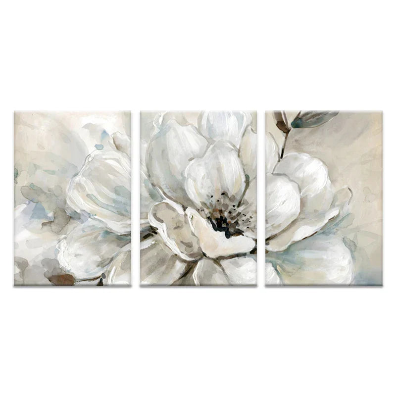 Große Beige Weiße Florale Wandkunst Fine Art Leinwanddrucke Moderne Botanische Bilder Für Wohnzimmer Esszimmer Schlafzimmer Kunst Dekor | Brehn