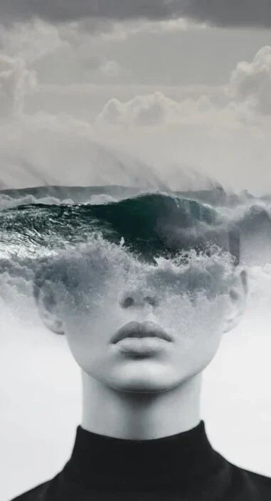 Modern Abstract Portrait Überlagerung Landschaft Wandkunst Fine Art Leinwanddrucke Schwarz Weiß Bilder Für Modernes Wohnzimmer Eingangsbereich Foyer Kunst Dekor (Unrahmt) | Brehn
