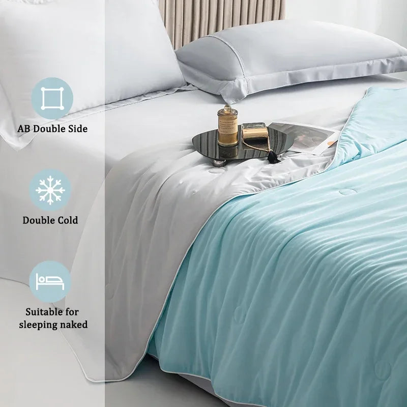Air Condition Sommerdecke — Pure Color Eis-Seide Kühlende Decke, Leicht & Glatt Twin/Kingsize Bettdecke | Brehn