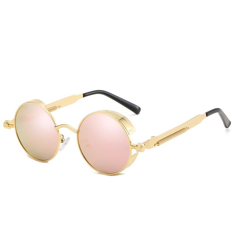 Vintage runde Steampunk-Sonnenbrille, polarisiert, UV400
