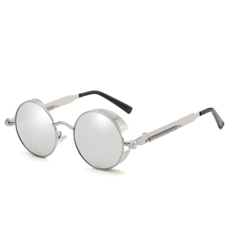 Vintage runde Steampunk-Sonnenbrille, polarisiert, UV400