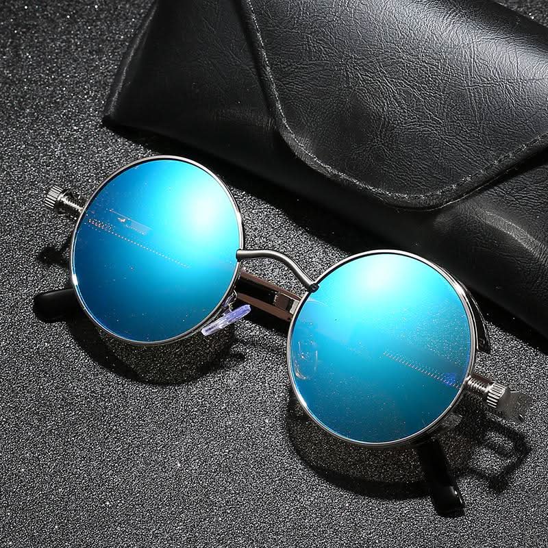 Vintage runde Steampunk-Sonnenbrille, polarisiert, UV400
