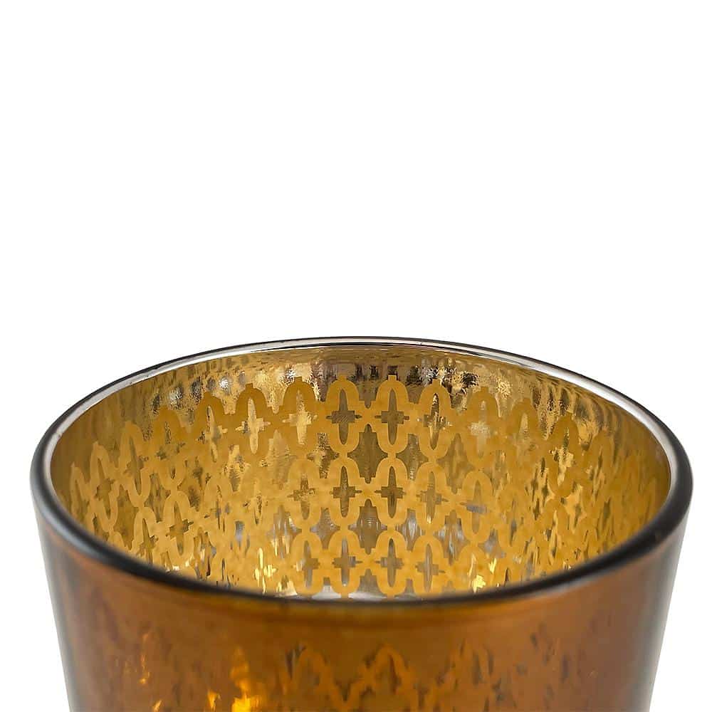 Teelichthalter aus Glas (2 Stk.) Kupfer / schwarz von SIA Home Fashion | Brehn