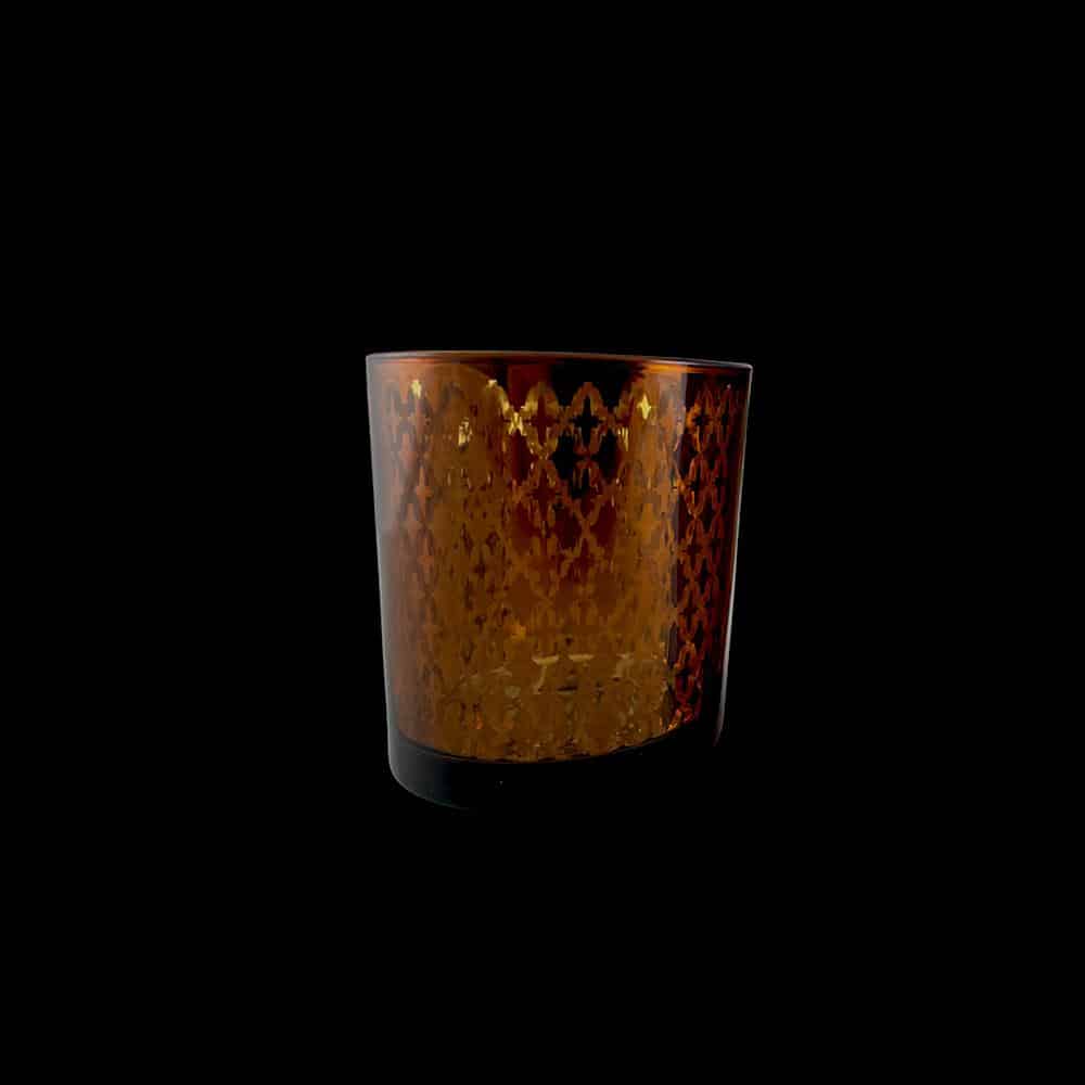Teelichthalter aus Glas (2 Stk.) Kupfer / schwarz von SIA Home Fashion | Brehn