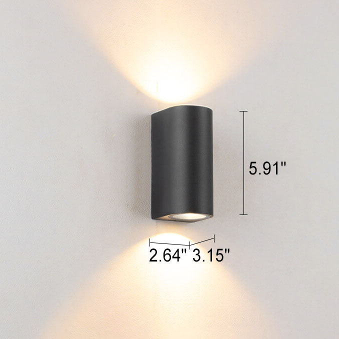 Moderne einfache Außen wasserdichte Aluminium-Glas-Zylinder 2-Lampen-Wandleuchte | Brehn