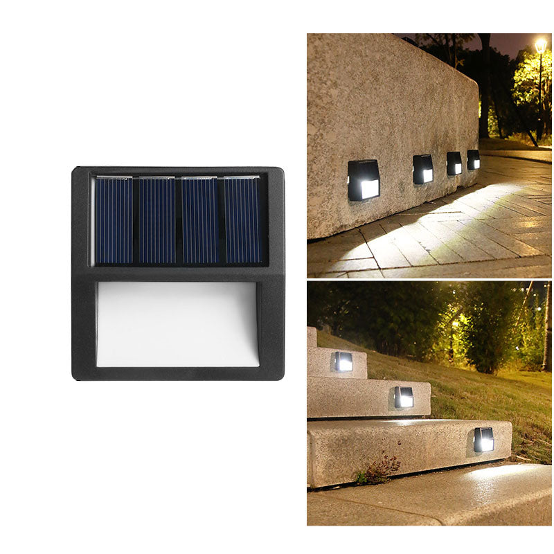 Runde/Quadratische LED-Solar-Terrassentreppenleuchte, wasserdicht, mit Solarbetrieb, wasserdicht