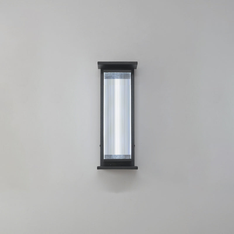 Wasserdichte, rechteckige LED-Wandleuchte aus Edelstahl und Acryl für die Terrasse