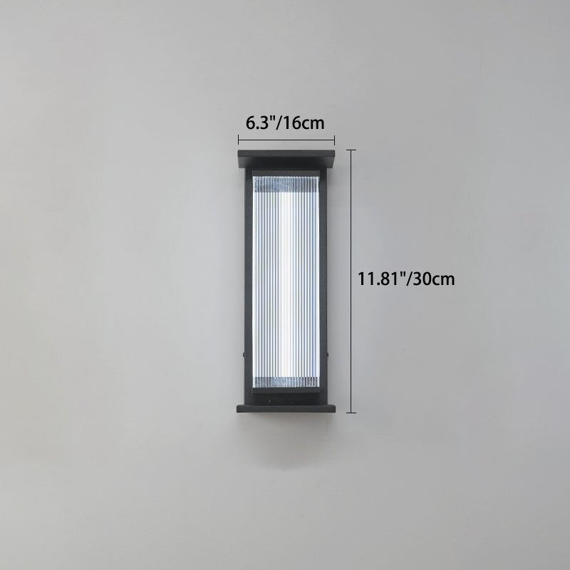 Wasserdichte, rechteckige LED-Wandleuchte aus Edelstahl und Acryl für die Terrasse