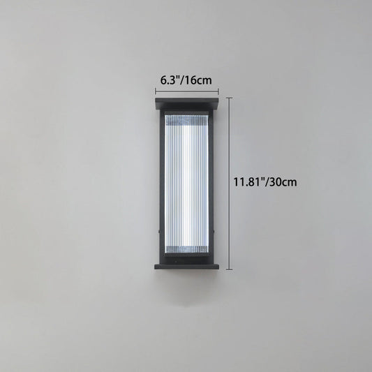 Modern minimalist wasserdichte rechteckige Edelstahl-Acryl-LED-Wandleuchte für den Außenbereich Patio | Brehn