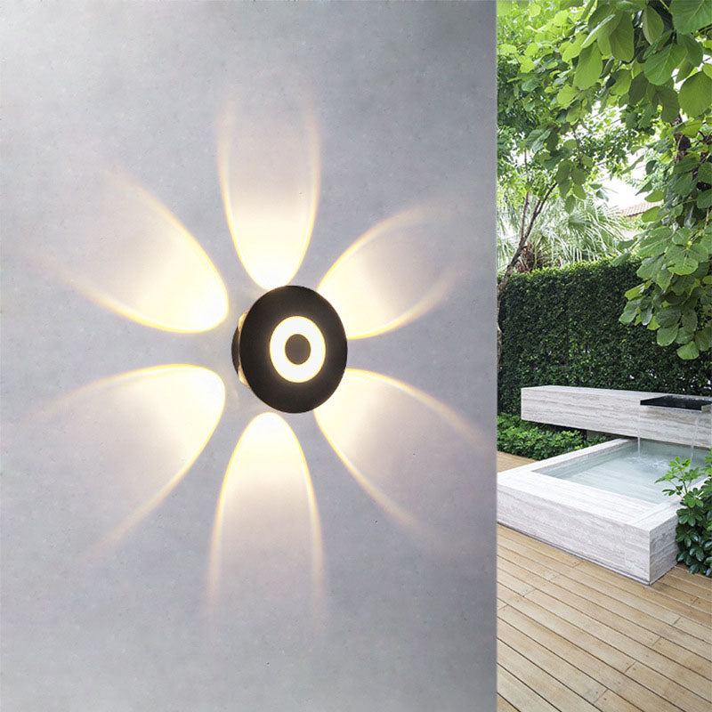 Zeitgenössische skandinavische Aluminium runde Shade LED Wandleuchte Lampe für Außenpatio | Brehn