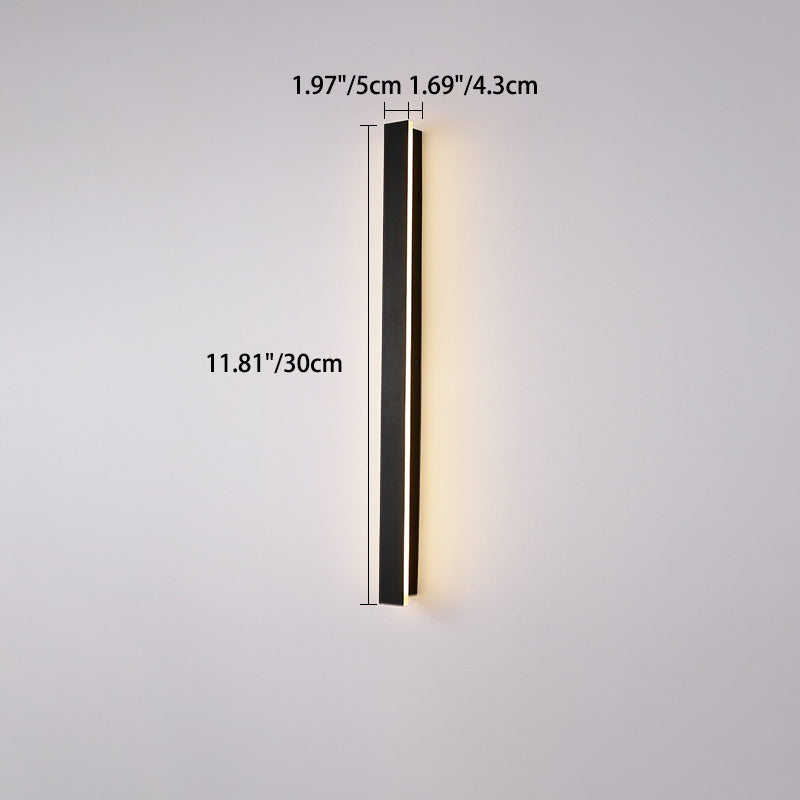 Lange, rechteckige LED-Wandleuchte aus Aluminium und Acryl für den Garten