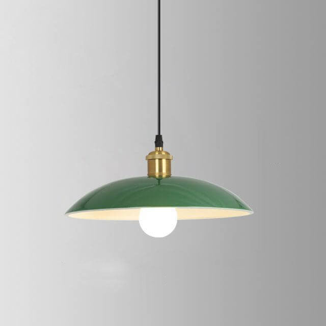 RetroDome Pendelleuchte im Industrie-Vintage-Stil | Grünes Eisenkuppel-Design | Einzelflammig | Rustikale Deckenbeleuchtung