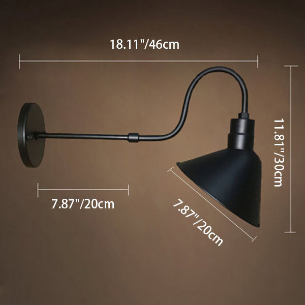 Traditionelle Vintage Horn Eisen 1-Licht Außen Wandlaterne Lampe für Eingangsbereich | Brehn