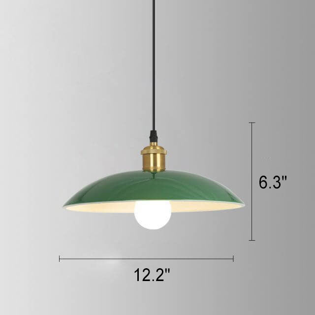 RetroDome Pendelleuchte im Industrie-Vintage-Stil | Grünes Eisenkuppel-Design | Einzelflammig | Rustikale Deckenbeleuchtung