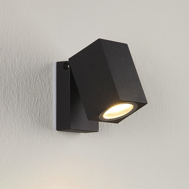 Moderne, wasserdichte, quadratische LED-Wandleuchte für den Außenbereich mit verstellbarem Winkel