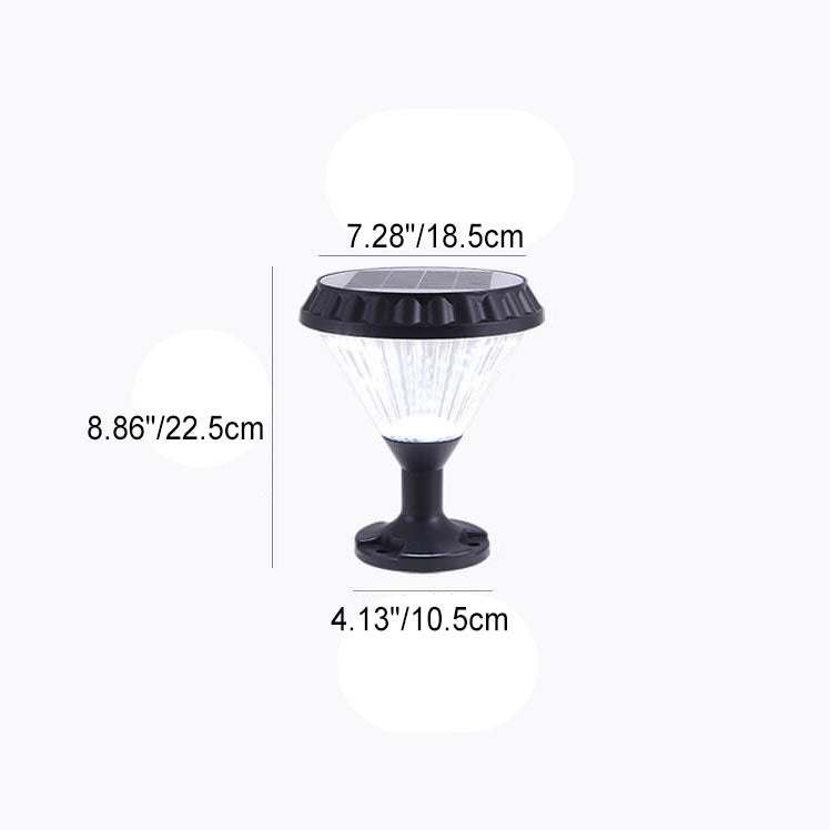 Modernes schwarzes Solar-Druckguss-Aluminium-Glas-Außen-Patio-Wasserdicht-Säulen-Hochlicht | Brehn