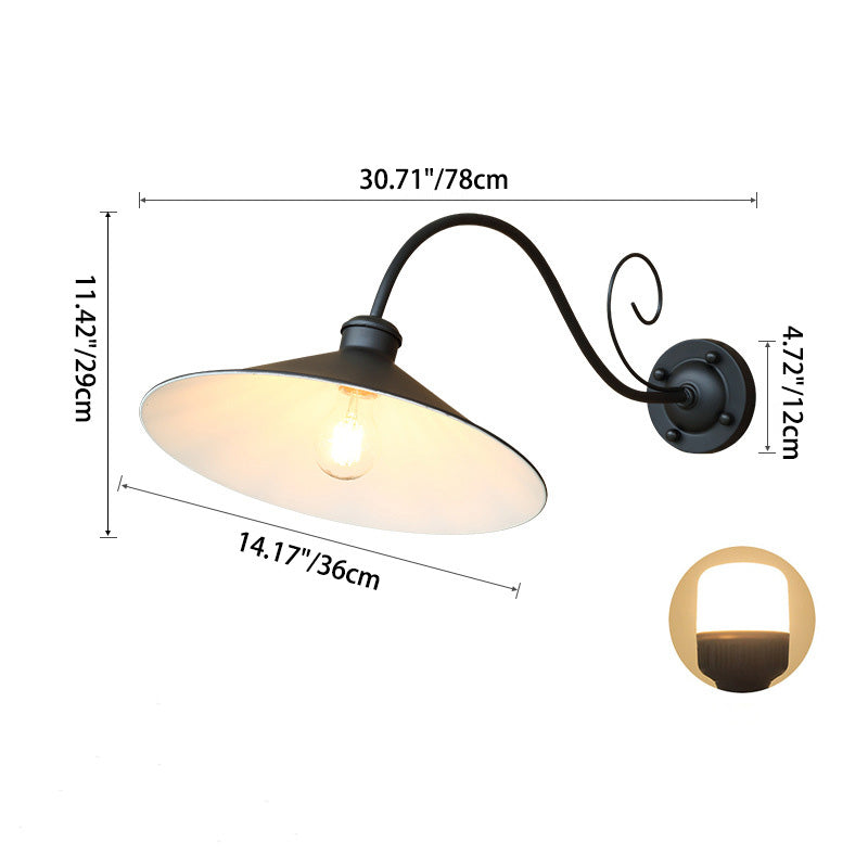 Zeitgenössische Retro Wasserdichte Eisen Runde 1-Licht Wand Sconces Lampe Für Garten | Brehn
