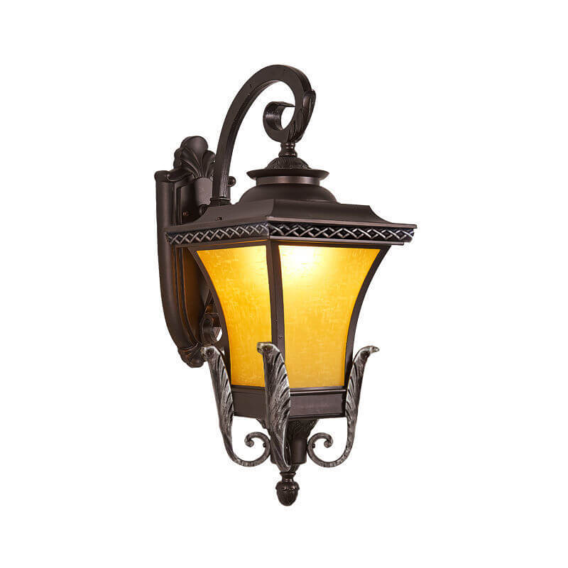 Europäisches Vintage Outdoor Quadrat Käfig Aluminium Glas 1-Licht Wandlampe | Brehn