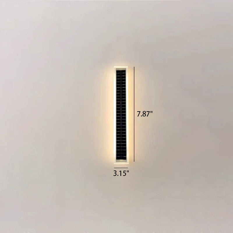 Minimalistische Outdoor Solar Rechteck Streifen Wasserdicht Patio LED Wandleuchte Lampe | Brehn