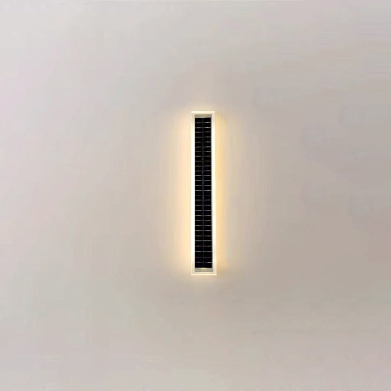 Minimalistische Outdoor Solar Rechteck Streifen Wasserdicht Patio LED Wandleuchte Lampe | Brehn