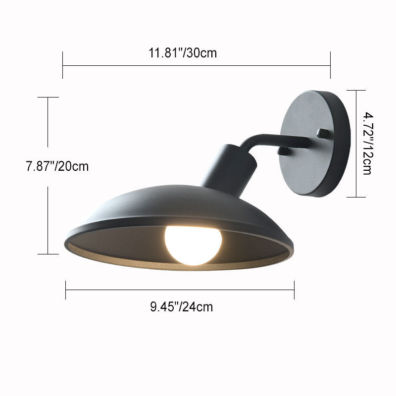 Moderne Minimalistische Wasserdichte Runde Eisen 1-Lampe Wand Sconce Lampe Für Außenpatio | Brehn