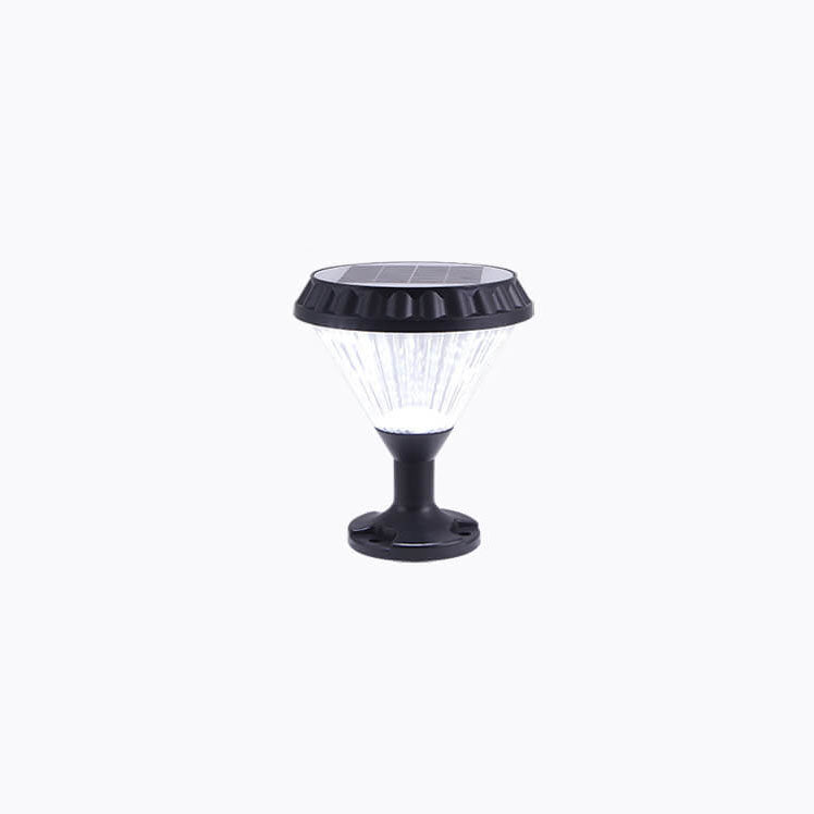 Modernes schwarzes Solar-Druckguss-Aluminium-Glas-Außen-Patio-Wasserdicht-Säulen-Hochlicht | Brehn