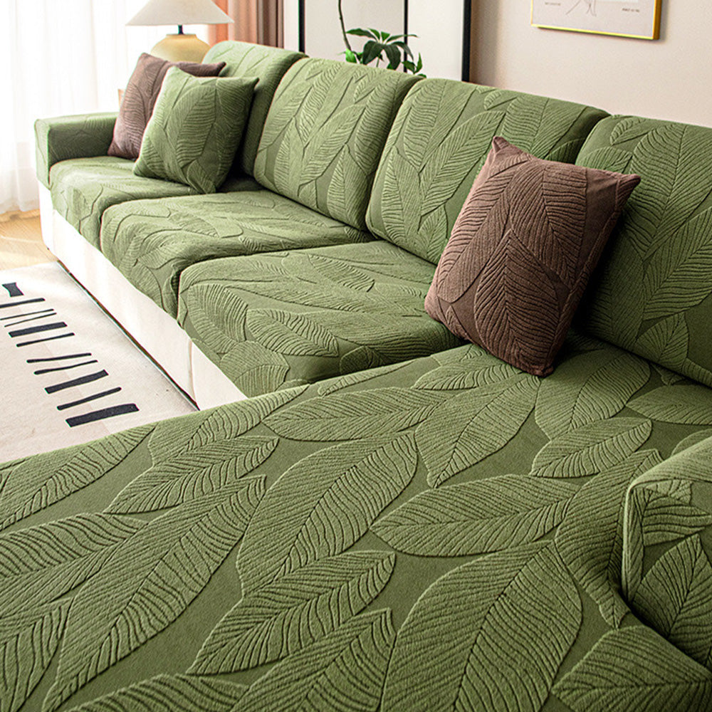 Moderne Blatt Jacquard Wasserdichte Anti-Kratzer Couchbezug | Brehn