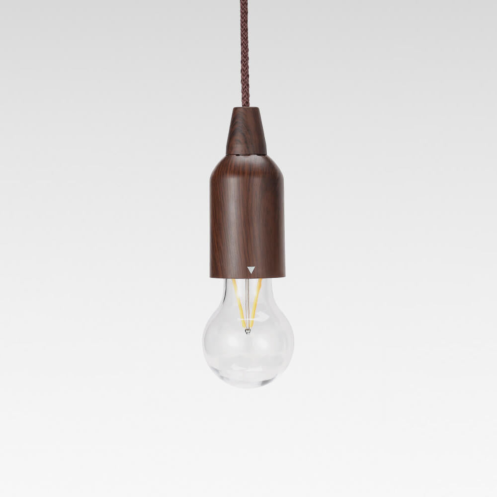 Retro Tragbare Wasserdichte Holz Runde Kegel Batterie USB 1-Licht Camping Außenlicht | Brehn
