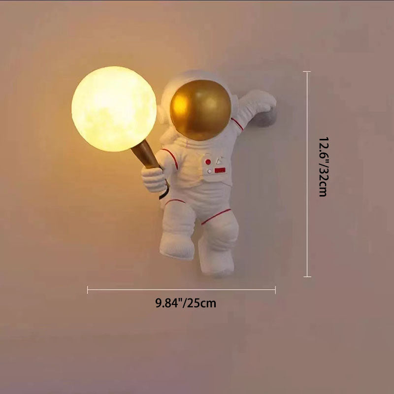 Brehn | CosmoBuddy Astronaut Wandlampe | Kreatives Design | Resin & ABS | LED Schlafzimmerlicht