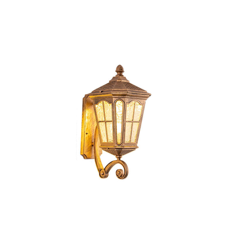Europäische Outdoor-Laterne Aluminium Glas Wasserdicht 1-Licht Wand Sconce Lampe | Brehn